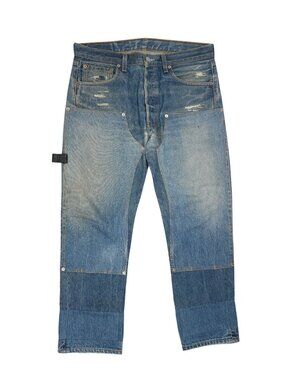 Levi's x Mr. Completely Jean 501xx Vintage Distressed Carpenter Jeans in Blue